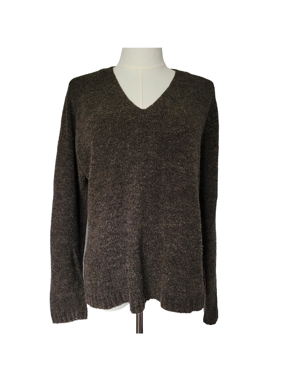 Banana Republic Wool Blend Brown Sweater Sz L Preppy Office Minimalist Neutral